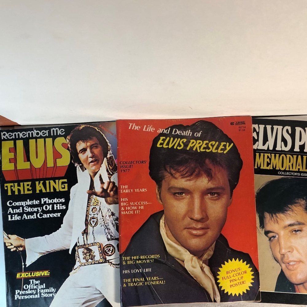 Lot of 3 Vintage Elvis Memorial Magazines 1977